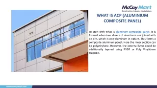What is ACP (Aluminium Composite Panel)?