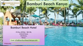 Luxury Beach Hotel In Mombasa