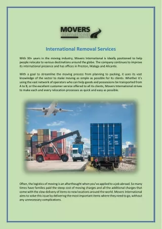 international removal services