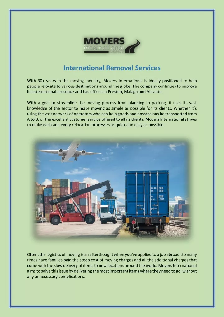 international removal services