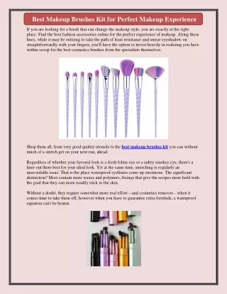 Best Makeup Brushes Kit for Perfect Makeup Experience