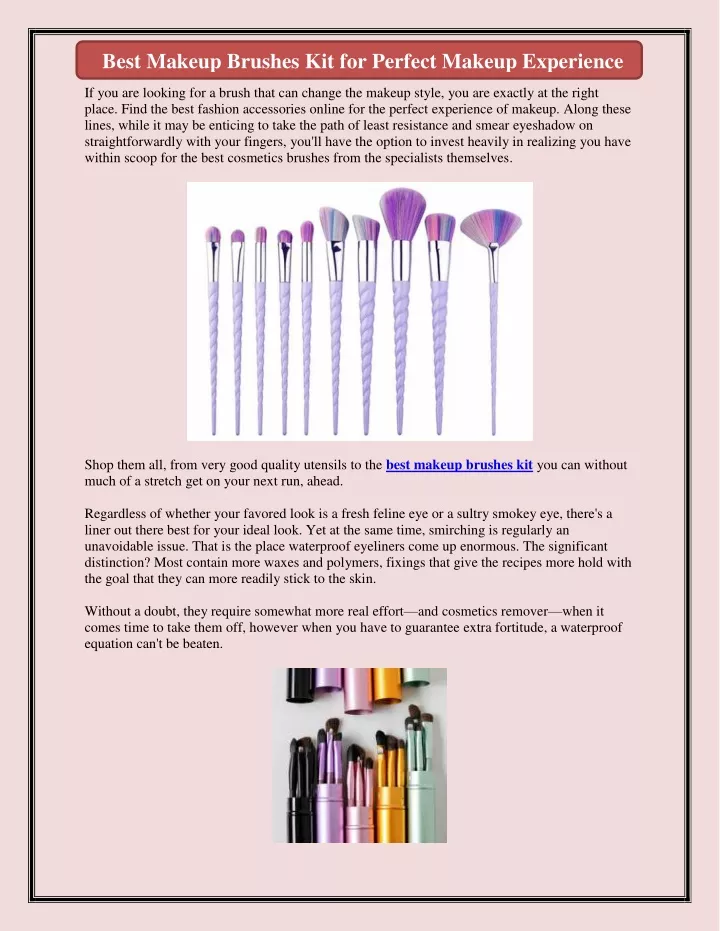 best makeup brushes kit for perfect makeup