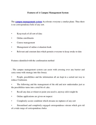 features of a campus management system