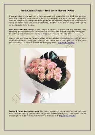 Perth Online Florist - Send Fresh Flowers Online