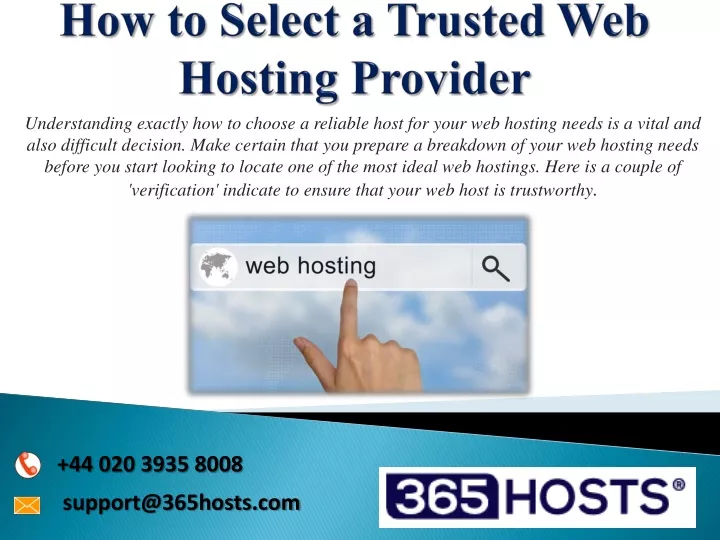 how to select a trusted web hosting provider