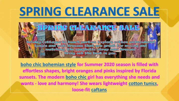 spring clearance sale