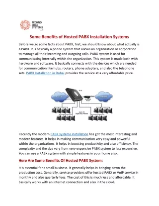 some benefits of hosted pabx installation systems