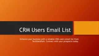 CRM Users Email List | CRM Customers Mailing Database