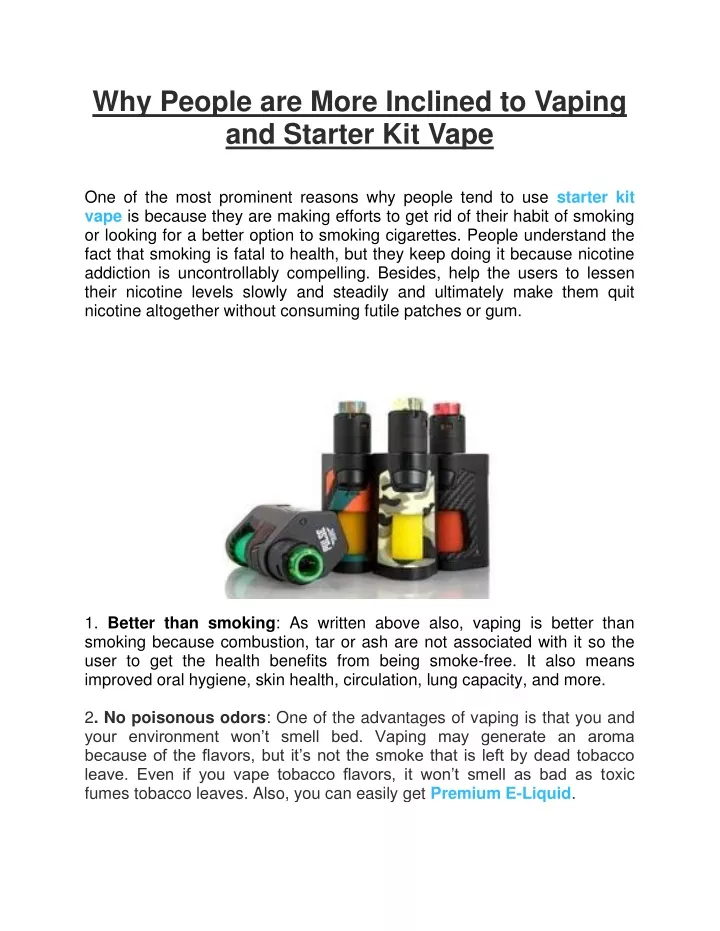 why people are more inclined to vaping