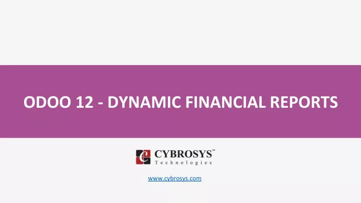 odoo 12 dynamic financial reports