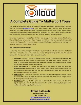 a complete guide to matterport tours