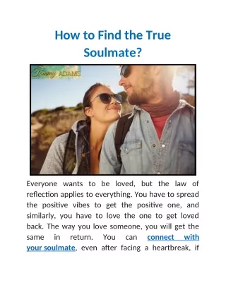 How to Find the True Soulmate?