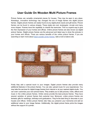 User Guide On Wooden Multi Picture Frames