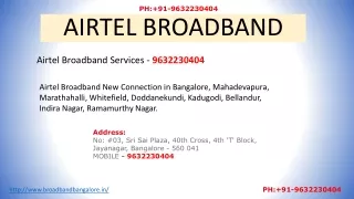 Airtel Broadband Service Providers Contact - 9686552030