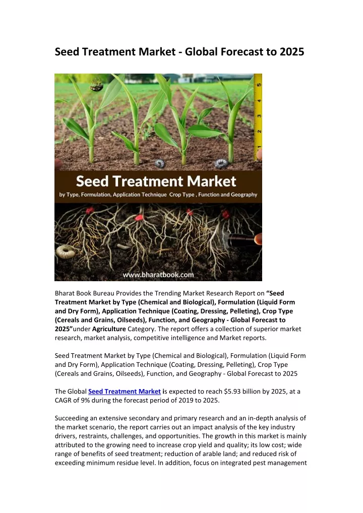 seed treatment market global forecast to 2025
