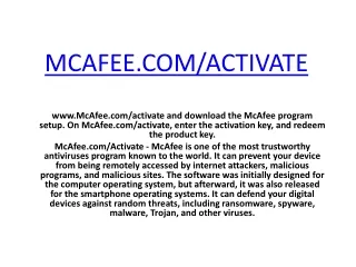 mcafee com activate