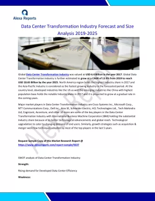 "Global Data Center Transformation Industry Forecast and Size Analysis 2019-2025 "