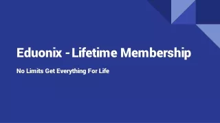 Eduonix: Lifetime Access To Online Learning With No Limits