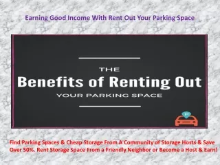 Earning Good Income With Rent Out Your Parking Space
