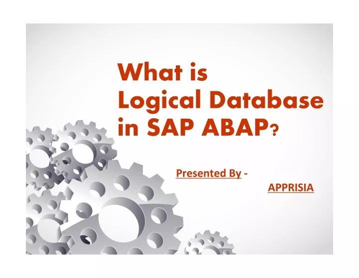 what is logical database in sap abap
