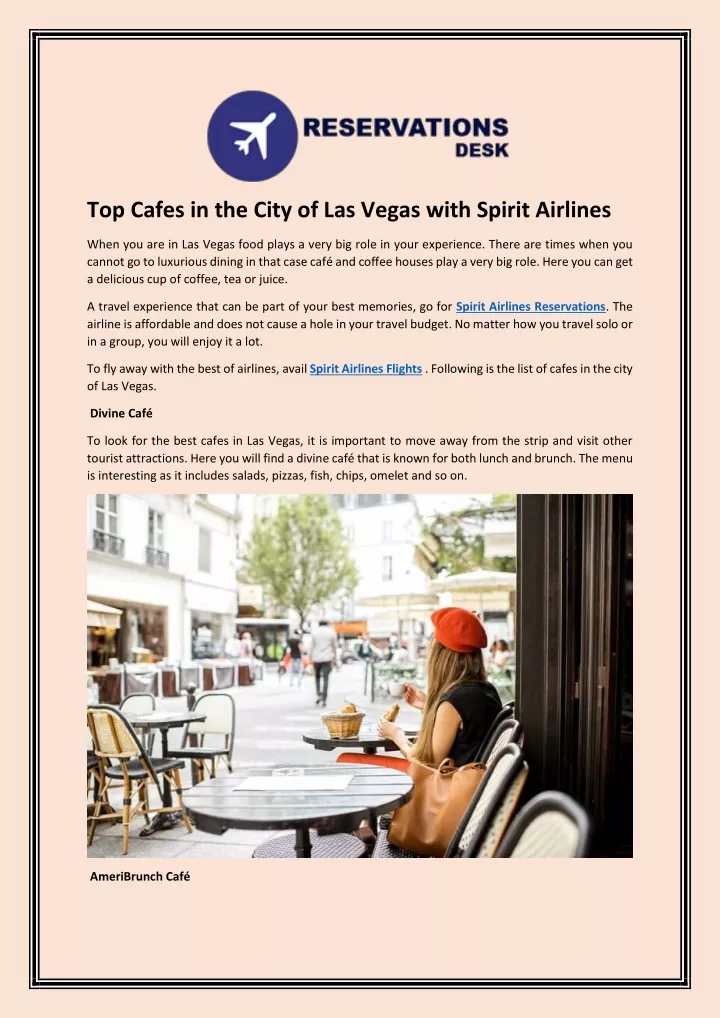 top cafes in the city of las vegas with spirit