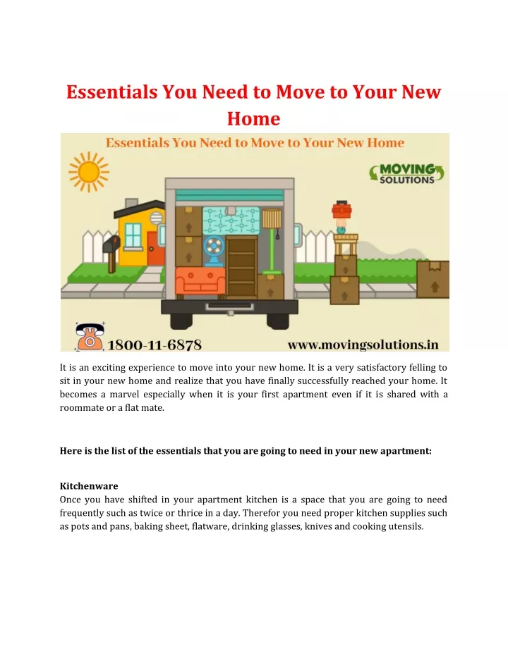 essentials you need to move to your new home