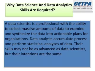 why data science and data analytics skills are required
