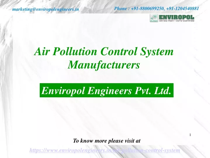 air pollution control system manufacturers