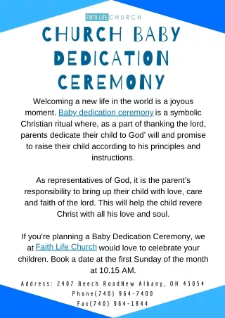 Church Baby Dedication Ceremony