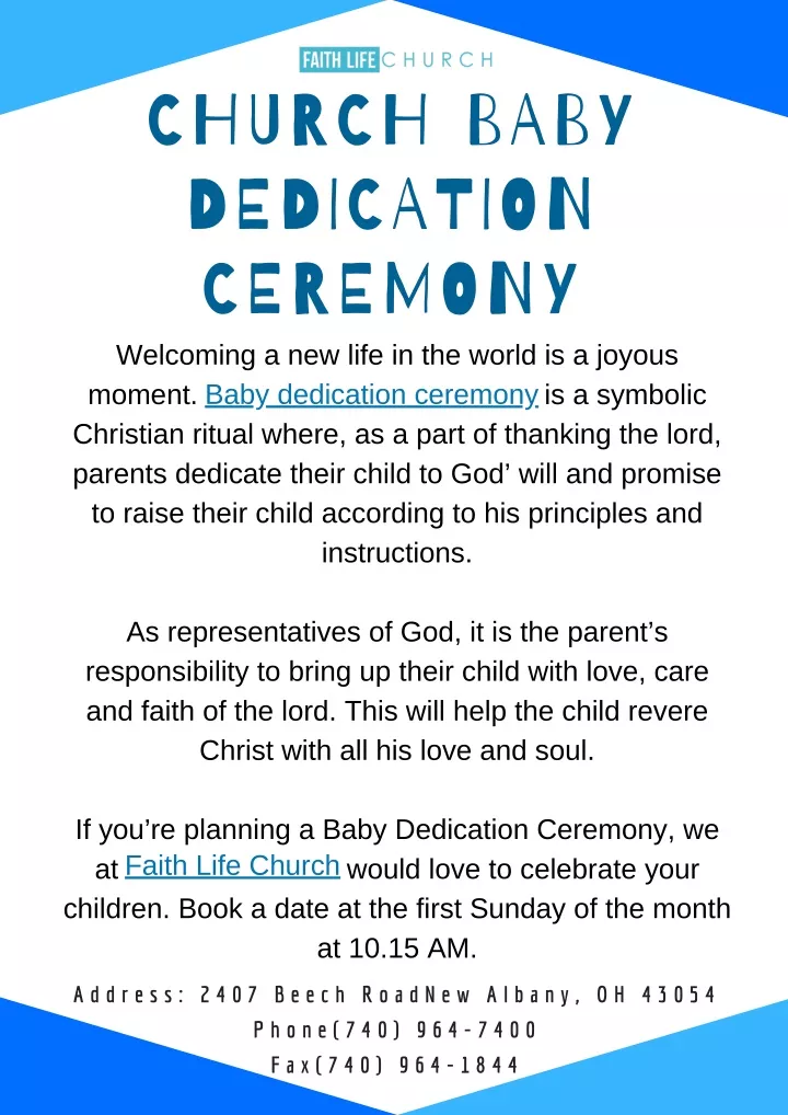 church baby dedication ceremony welcoming