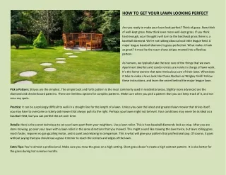 how to get your lawn looking perfect