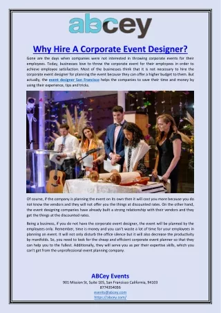 why hire a corporate event designer gone