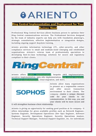 Ring Central Implementation and Deployment for Your Business Need