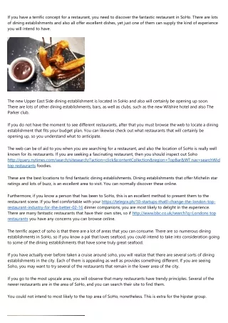 if you have a terrific concept for a restaurant