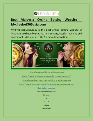 Best Malaysia Online Betting Website | My.livebet365asia.com