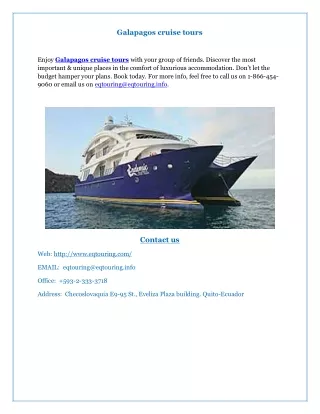 Galapagos cruise tours
