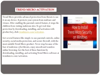 Trend Micro Activation | Download and Installation - trendmicro.com/activation