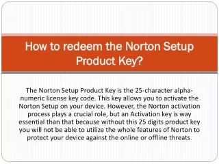 how to redeem the norton setup product key