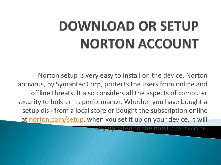 download or setup norton account