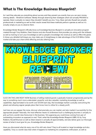 Knowledge Business Blueprint Review, Insight And Bonus