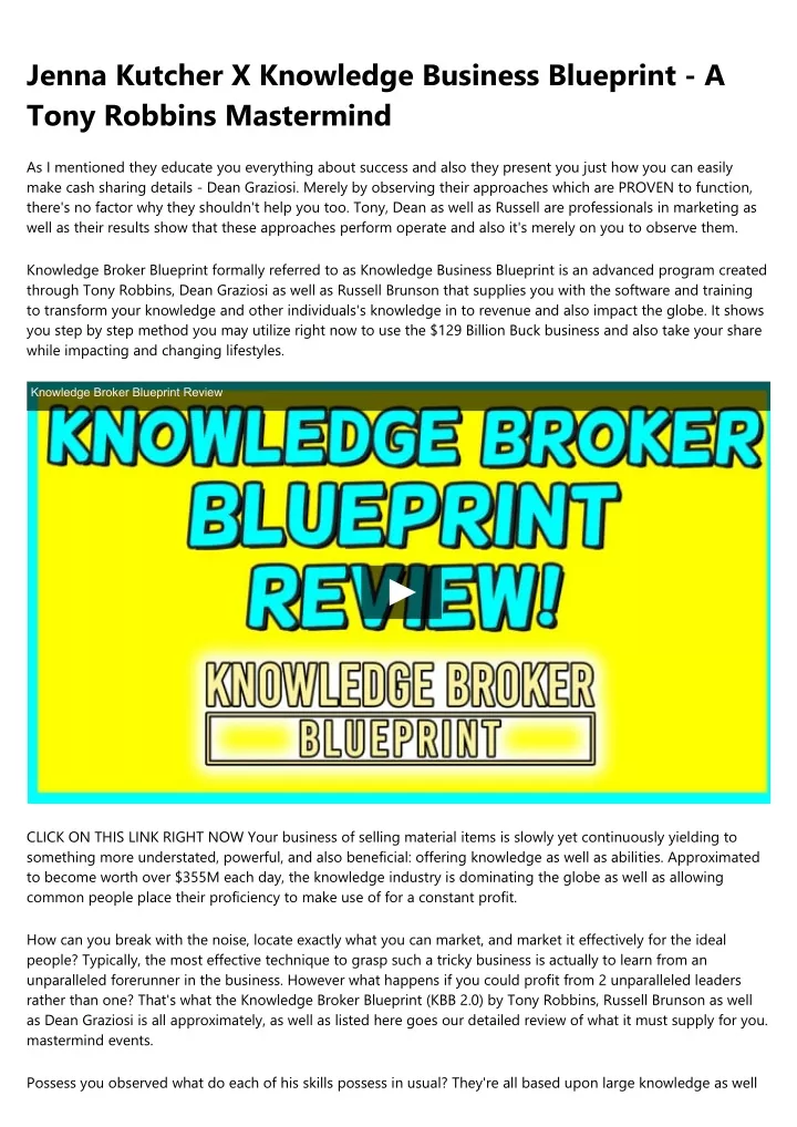 jenna kutcher x knowledge business blueprint