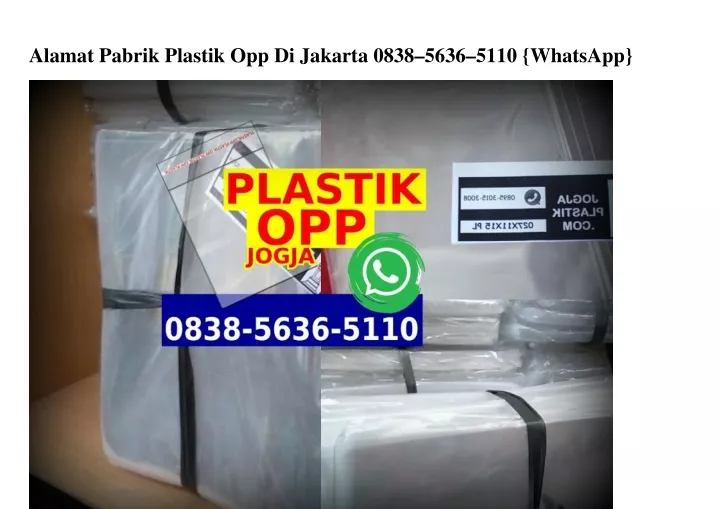 alamat pabrik plastik opp di jakarta 0838 5636