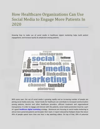 how healthcare organizations can use social media