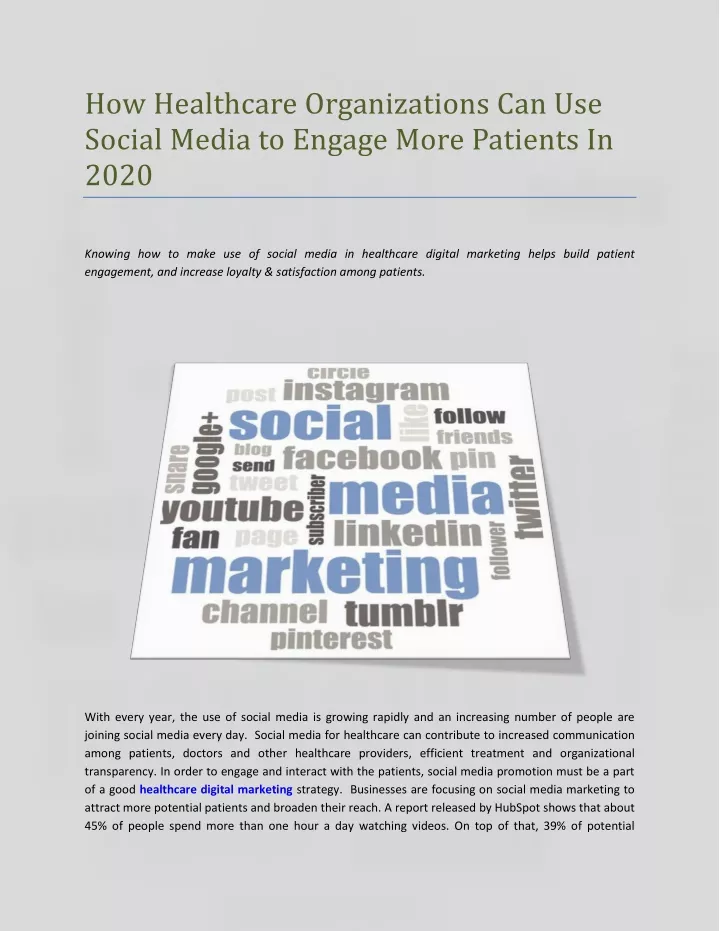 how healthcare organizations can use social media