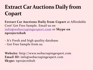 Extract Car Auctions Daily from Copart