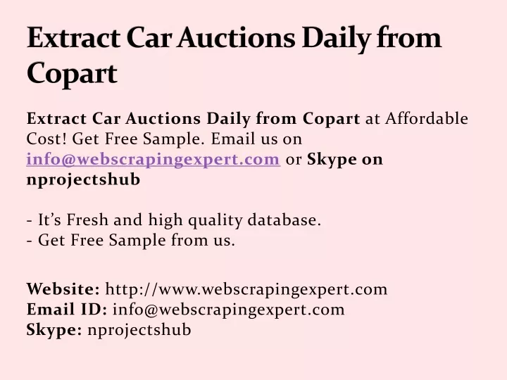 extract car auctions daily from copart