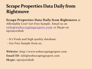 scrape properties data daily from rightmove