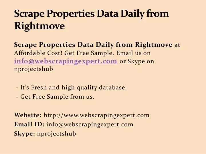 scrape properties data daily from rightmove