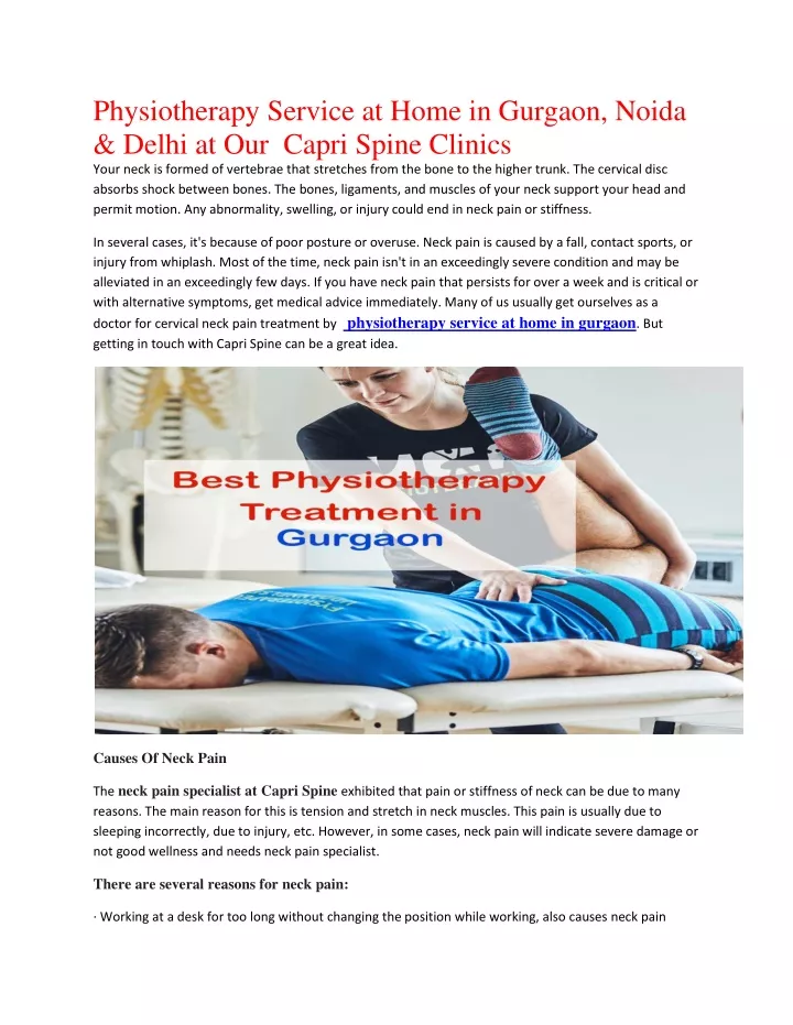 physiotherapy service at home in gurgaon noida