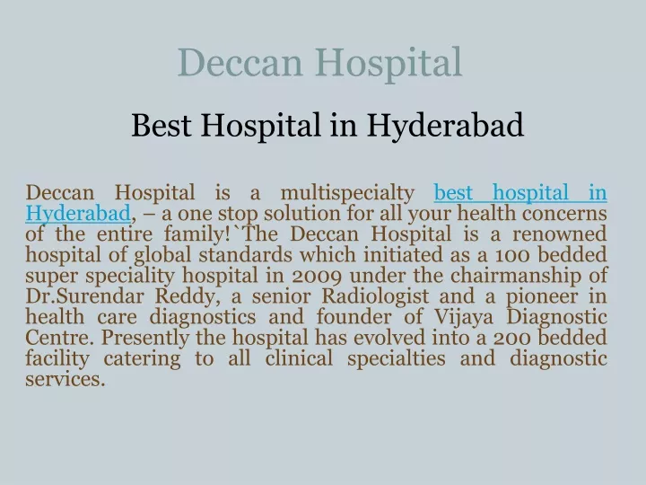 deccan hospital